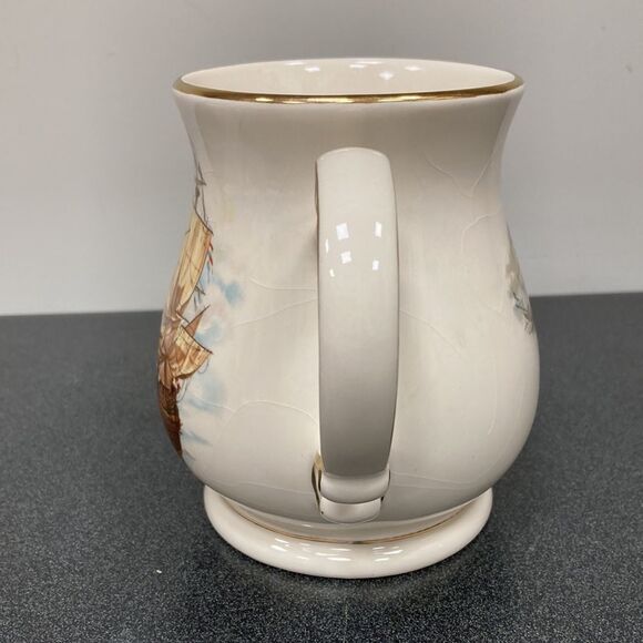 Vintage Sadler English Ceramic Clipper Tall Ship Beer Stein Gold Rim Mug - Picture 4 of 15